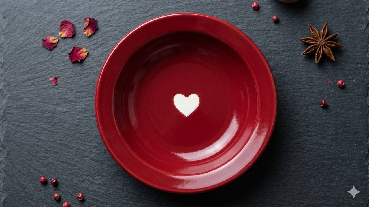 The Crimson Heart Ceramic Bowl