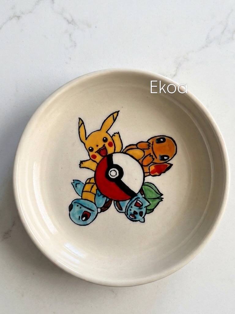 The "Starter Trio" Hand-Painted Pokemon Ceramic Bowl ⚡️