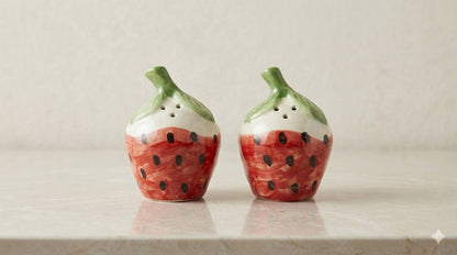 Hand-Painted Strawberry Salt & Pepper Shaker Set