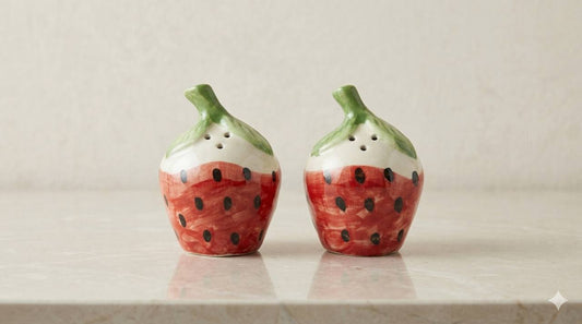 Hand-Painted Strawberry Salt & Pepper Shaker Set